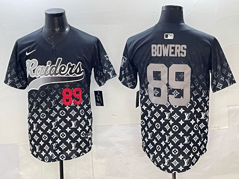 Men 2025 Nike Oakland Raiders 89 Bowers black Limited NFL Jersey 03